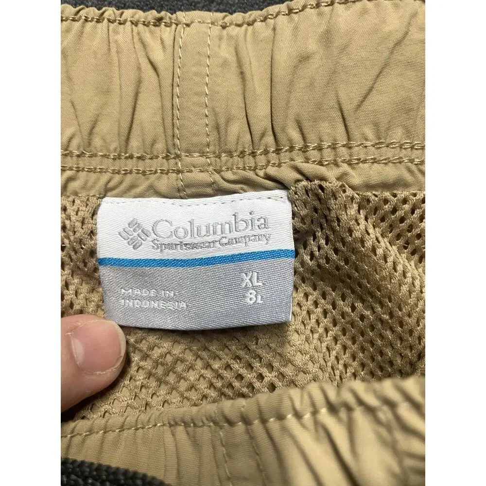 Columbia Khaki Swim Shorts Trunks Mesh Lined Quick Dry Men’s Sz XL Outdoor Hike